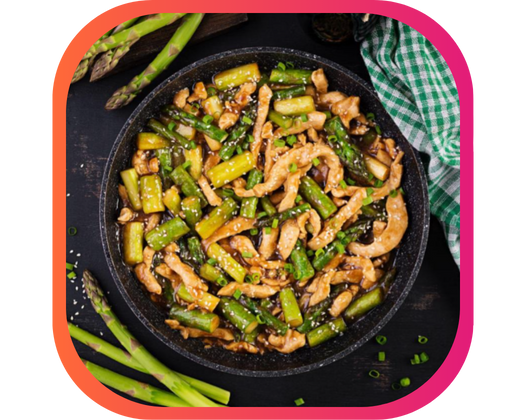 ÉMINCÉS AUX ASPERGES À L'ASIATIQUE