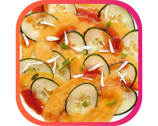 LE CARPACCIO DE MELON ET CONCOMBRE